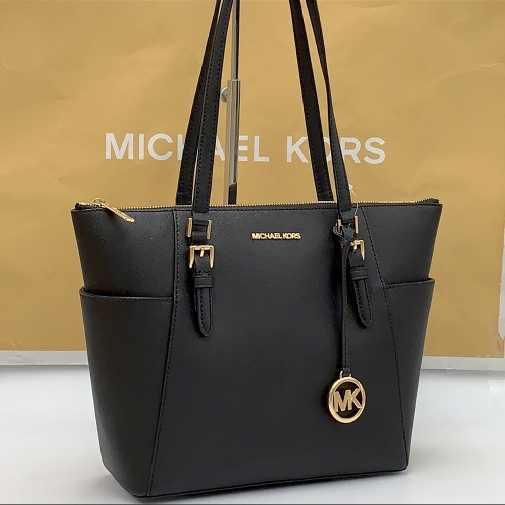 MICHAEL KORS Charlotte Large Leather Top-Zip Tote - Picture 2 of 16